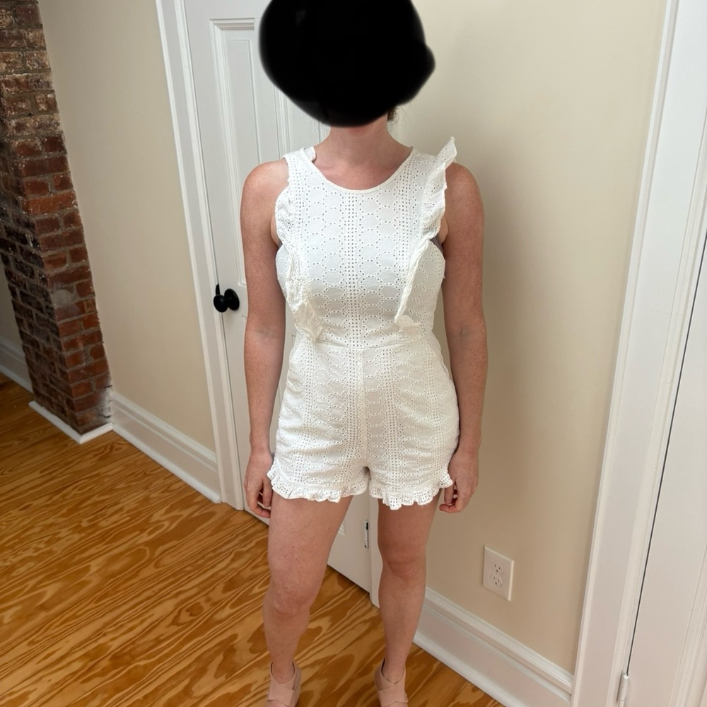 BCBGeneration Ivory Eyelet Romper